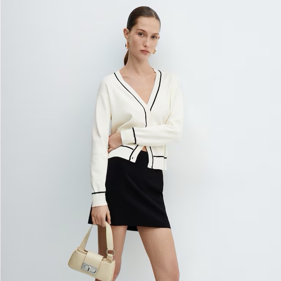 Mango Sweaters - Mango Contrast Trims Cardigan
